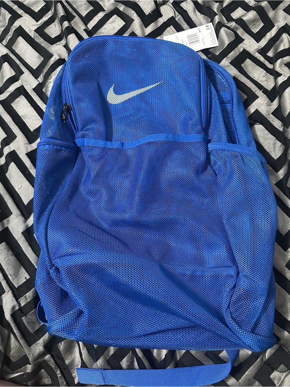 Nike Royal Blue Mesh Backpack with White Swoosh
